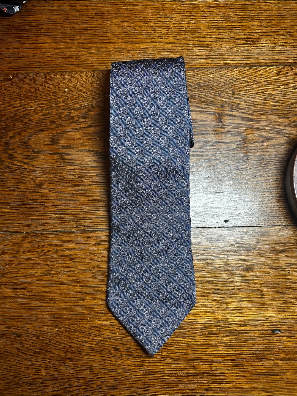 Hermes Paris Men's Blue Paisley Silk Tie
